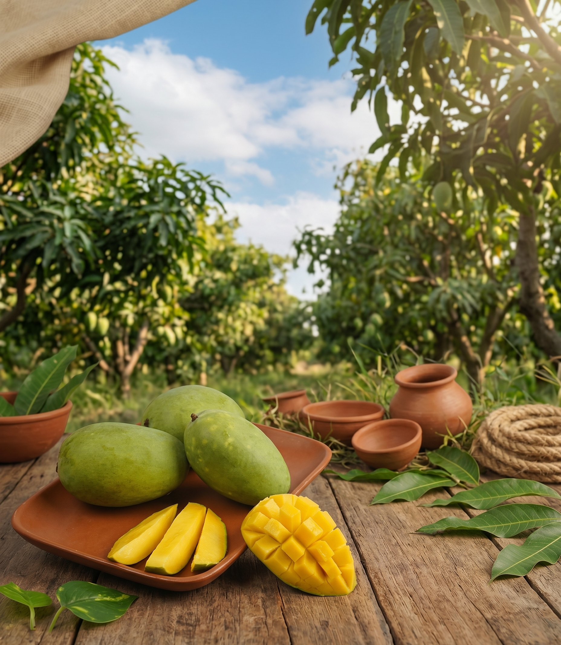 Fresh Langra mangoes from farm in Pakistan
